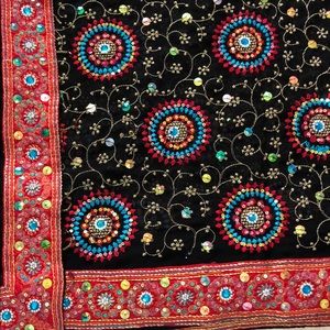 Classical Black Sari with Embroidery with Blouse